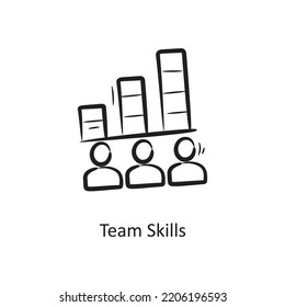 Team Skills Outline Icon Design illustration. Project Management Symbol on White background EPS 10 File