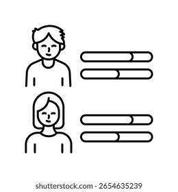 Ícone de estilo de ilustração de contorno do Vetor de Habilidades de Equipe. Arquivo EPS 10
