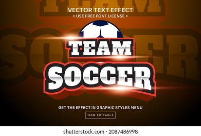 Team soccer editable text effect