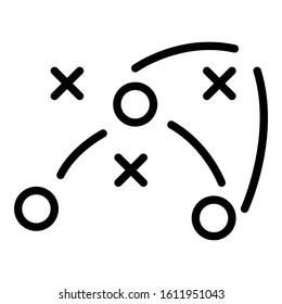 Team soccer tactic icon. Outline team soccer tactic vector icon for web design isolated on white background