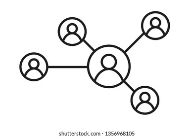 Team in social network working concept. Human model connection vector illustration