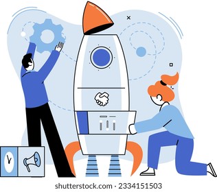 Team solving complex problems. Teamwork vector illustration metaphor. Time management and planning concept, right management Mission of business, values, human resource in solving problem, experience