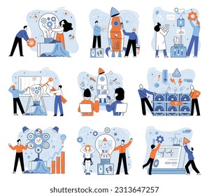 Team solving problems Creative idea problem solution cooperation.Thinking and imagination, problem solving, brainstorming, idea and human fantasy, motivation and inspiration, find right solution