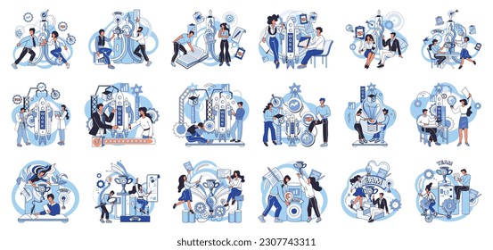 Team solving problems. Human resource development, problem solving and company risk insurance IT project delivery Datacenter technology, AI, hardware and software Fix and repair infrastructure