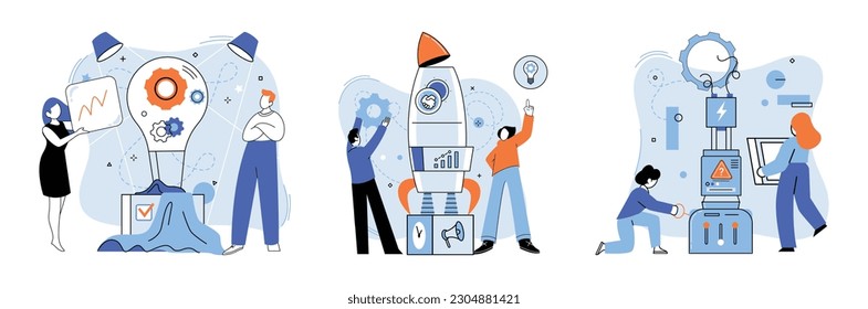 Team solving problems. Teamwork problem solving solution partnership Agile project management, planning and deadline, software development, scrum workflow, problem solving FAQ question and answer,