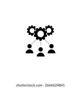 Team of some employees icon flat vector design.