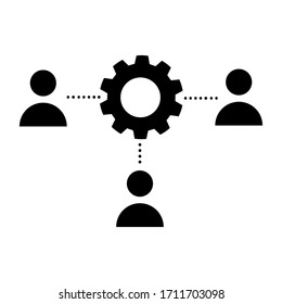 Equipo de algunos empleados vector de icono. signo de ilustración de trabajadores. símbolo del desarrollador. logotipo de administración.