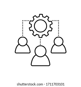 Equipo de algunos empleados vector de icono. signo de ilustración de trabajadores. símbolo del desarrollador. logotipo de administración.