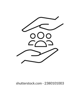 Team of some employees icon vector. workers illustration sign. developers symbol. management logo.
