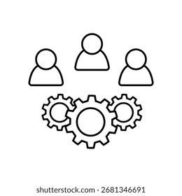 Equipo de algunos empleados icono Vector. trabajadores ilustración signo. desarrolladores símbolo. logotipo de gestión.