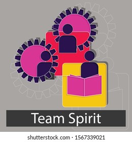 Team spirit concept. Creative idea design. Flat vector illustration for web page, brochure, presentation or background.