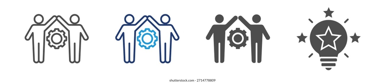 Conjunto de iconos de espíritu de equipo Estilo múltiple