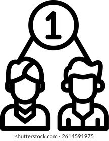 Team Spirit Line Vector Icon Design