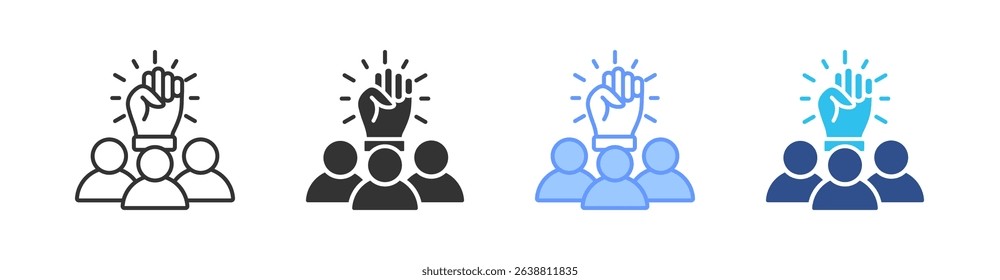 Team Spirit Multi Style Icon Set Vector