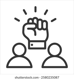 Team Spirit Outline Icon Vector Illustration
