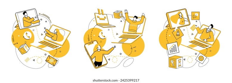 Team spirit vector illustration. Motivation blooms in environment where partnership and cooperation align Team spirit conceptually transforms information into strategic solutions Brainstorming ignites