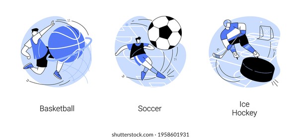 Team sport abstract concept vector illustrations.