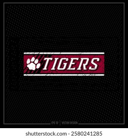 Team, Sport, Distressed Emblem, Sports Team, Tiger, Tiger Paw Print, Mascot, Team Spirit, Spirit Squad, Athlete