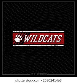 Team, Sport, Distressed Emblem, Sports Team, Wildcat, Wildcat Paw Print, Mascot, Team Spirit, Spirit Squad, Athlete