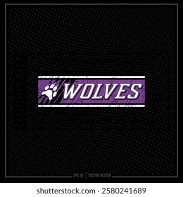 Team, Sport, Distressed Emblem, Sports Team, Wolves, Wolves Paw Print, Mascot, Team Spirit, Spirit Squad, Athlete