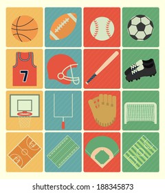 Team sports icons set