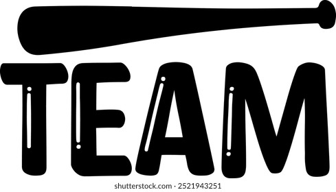 Team sports typography clip art design on plain white transparent isolated background for card, shirt, hoodie, sweatshirt, apparel, card, tag, mug, icon, poster or badge