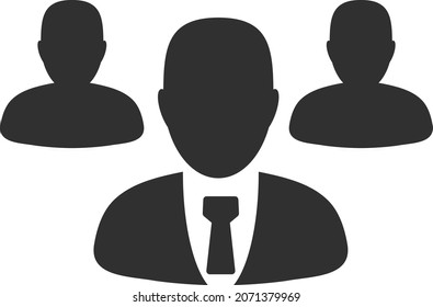 Team staff icon with flat style. Isolated vector team staff icon image on a white background.