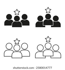 Team star icon. Leadership group sign. People rating shape. Vector success concept.