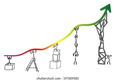 Team Statistics lifts up red area. Measuring stretcher success through team effort.