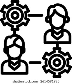 Team Strategy Line Vector Icon Design