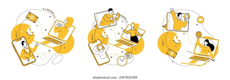 Ilustración vectorial de estrategia de equipo. La estrategia de equipo pinta metafóricamente la imagen del negocio exitoso y próspero Lograr el progreso al fomentar la creatividad cultural, la colaboración y el trabajo en equipo
