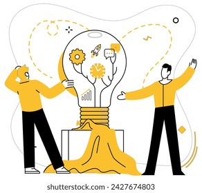 Team strategy vector illustration. Team strategy metaphorically paints picture successful and thriving business Achieve progress by fostering culture creativity, collaboration, and teamwork