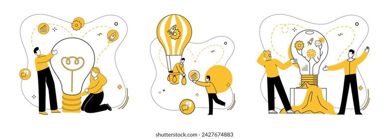 Team strategy vector illustration. Team spirit propels business forward, unlocking opportunities for achievement Embrace innovation in team development for sustained business progress