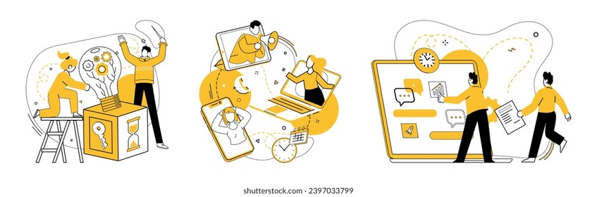 Team strategy vector illustration. The teams unity fuels business success through effective collaboration and teamwork Achieve progress by combining strategy, creativity, and strong team spirit