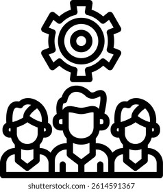 Team Strength Line Vector Icon Design