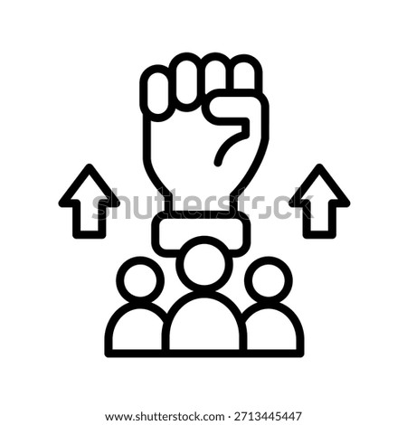 Team Strength Outline Icon Vector Illustration