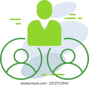 Team structure business management icon with green outline style. team, structure, business, people, symbol, teamwork, human. Vector Illustration