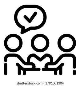 Team  Success  Approval Flat Icon Isolated On White Background