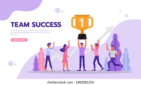 Team success concept. Business People character vector design. For landing page, web, poster, banner, flyer and greeting card.