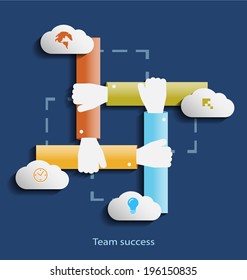 Team success flat design concept icons for web, programming,mobile phone applications & services