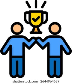 Team Success Icon Lineal Color Vector Illustration