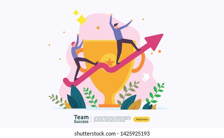 Team Success Trophy Cup Winning Teamwork Stock Vector (Royalty Free ...