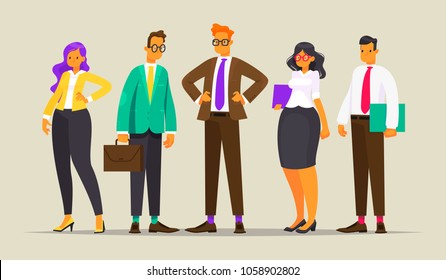 Team of successful business people. Vector illustration in a flat style Team of successful business people. Vector illustration in a flat style