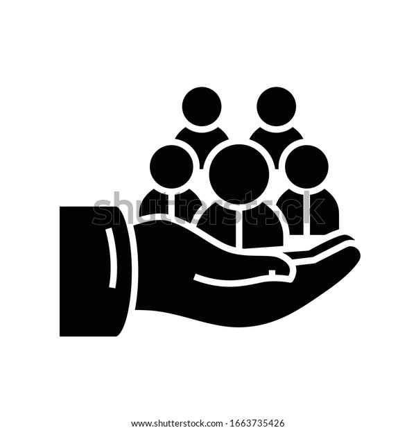 Team Support Black Icon Concept Illustration Stock Vector (Royalty Free ...