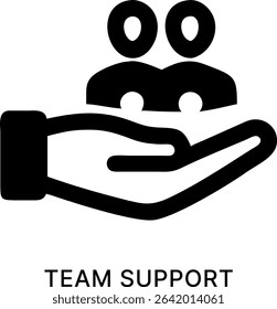 Team Support Hand Care Black Fill Icon Design