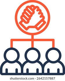 Team Support Icon Color Line Vector Illustration