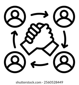 Team Support Icon Element For Design