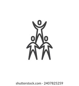 Team Support line icon. linear style sign for mobile concept and web design. Team assistance outline vector icon. Symbol, logo illustration. Vector graphics