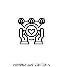 Team Support line icon. Universal creative premium symbol. Vector sign icon logo template. Vector illustration