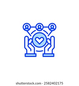 Team Support line icon. Universal creative premium symbol. Vector sign icon logo template. Vector illustration